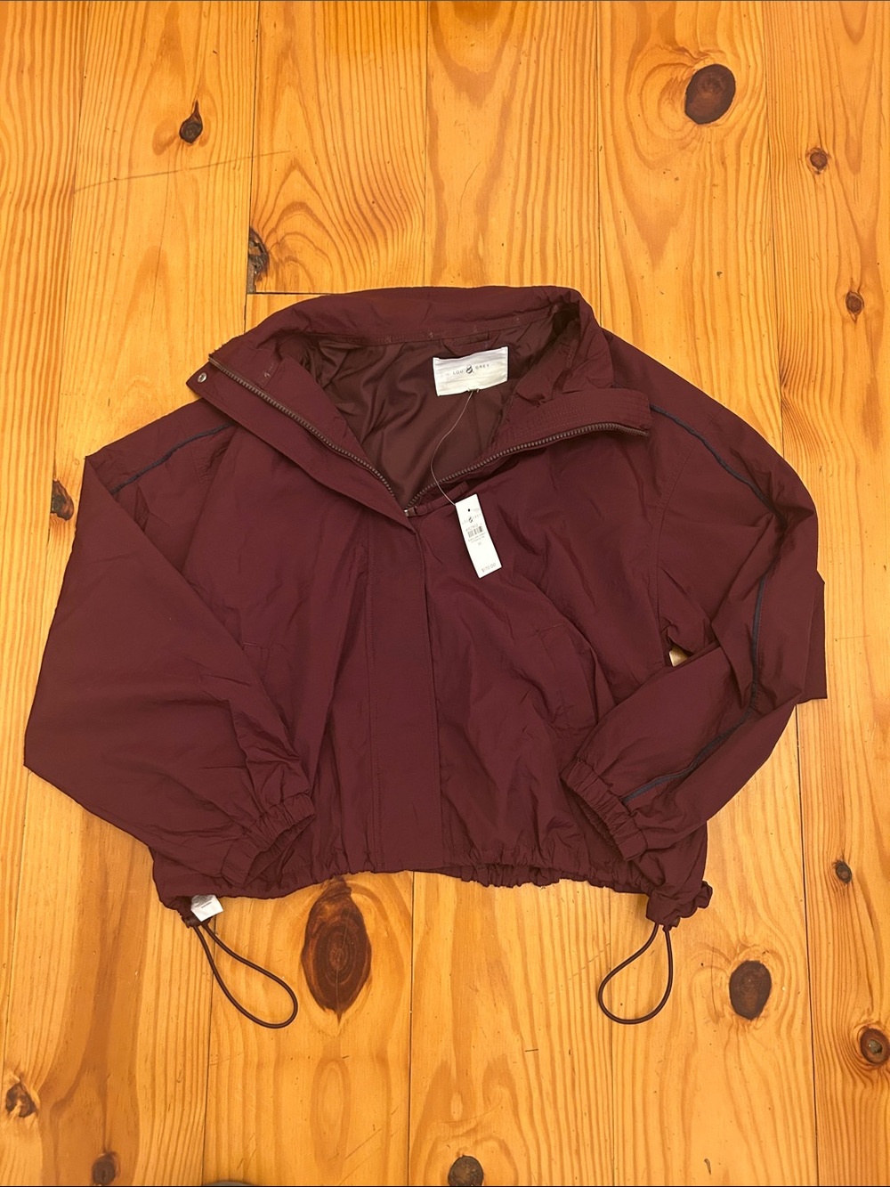 Women's Maroon Utility Windbreaker Jacket - Unbranded